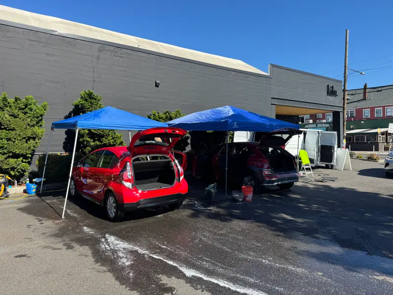 Our mobile detailing tent setup on location